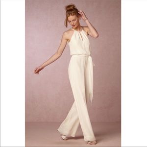 BHLDN Donna Morgan Ivory Jumpsuit | size 2